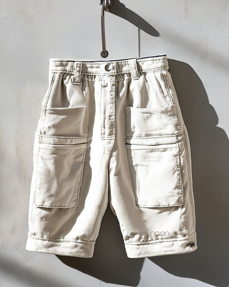 Knee-length work shorts, undyed