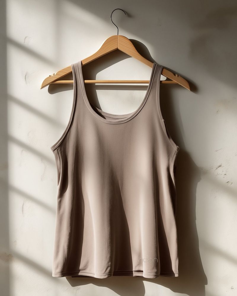 A thin tank in taupe