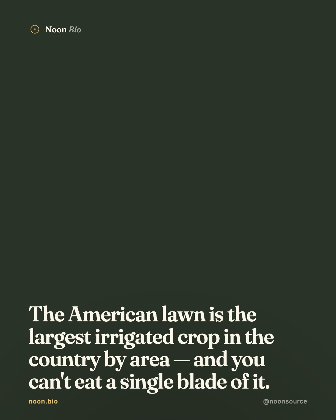 The American lawn is the single largest irrigated crop in the country 